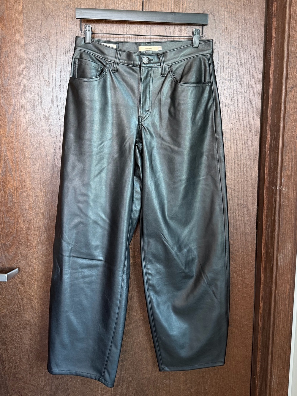 Levi’s Black Faux Leather Jeans - Baggy Dad